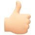 👍🏻 thumbs up: light skin tone display on Facebook